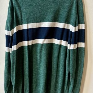 Old Navy Men's Sweater in Green, Navy, and White